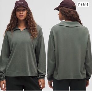Lululemon softstreme Pique Oversized Long-Sleeve Polo Shirt. Size Medium.
